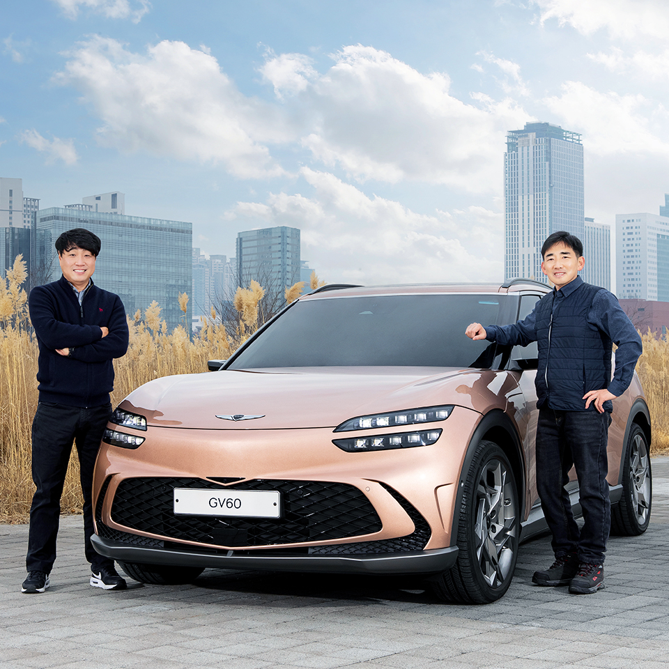 Sound Design Research Lab developers are posing with Genesis GV60