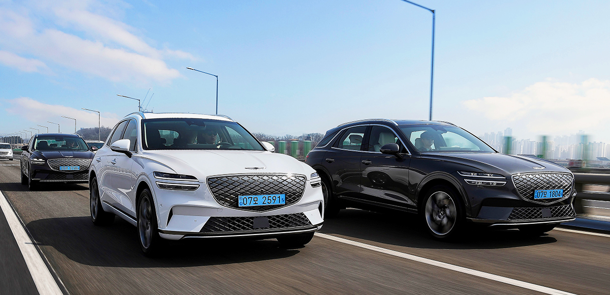 Genesis Electrified GV70 on the road