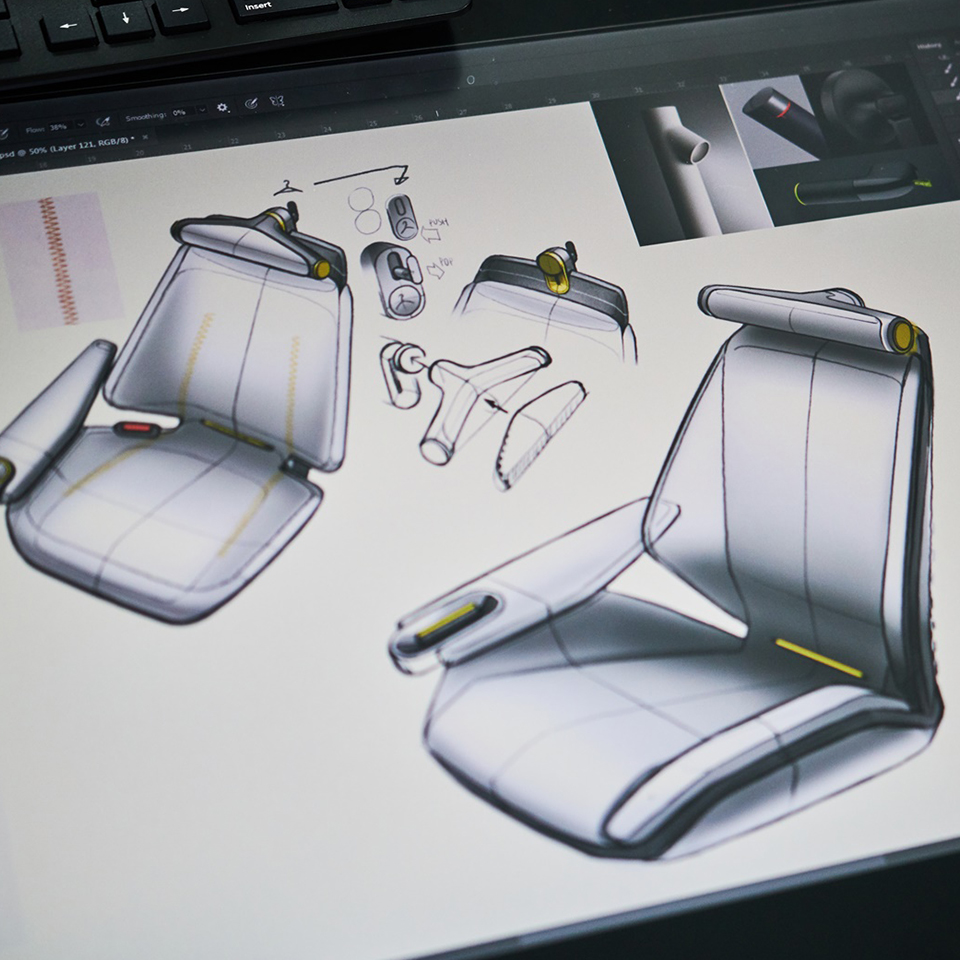 Sketch of future mobility seats