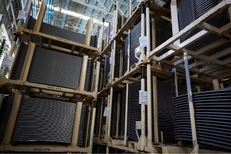 Iron plate waiting for process