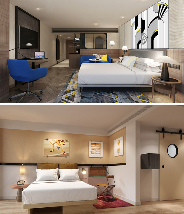 Room images of Le Méridien and Moxy Seoul Myeong-dong