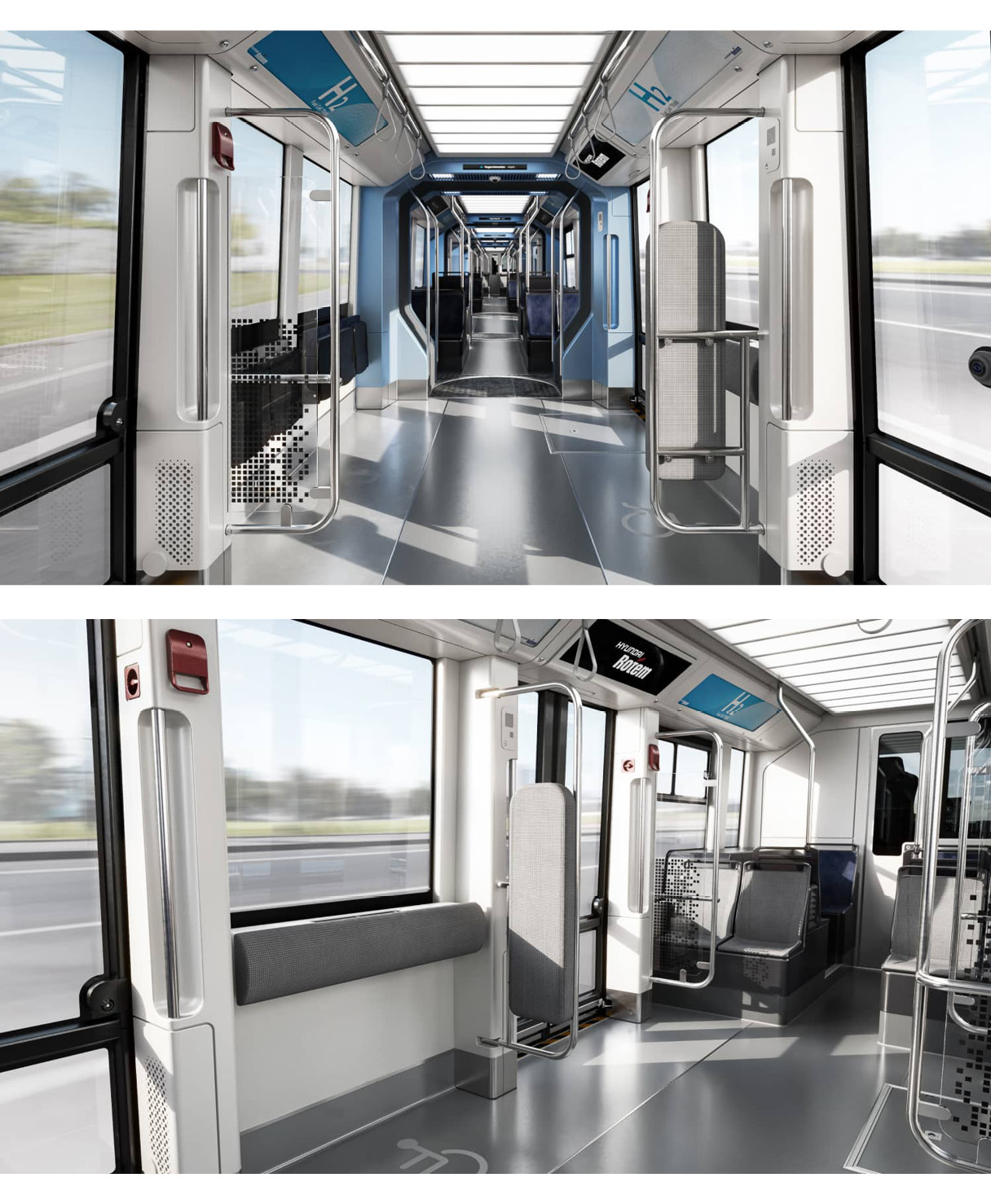 Interior of Hydrogen Fuel Cell Tram