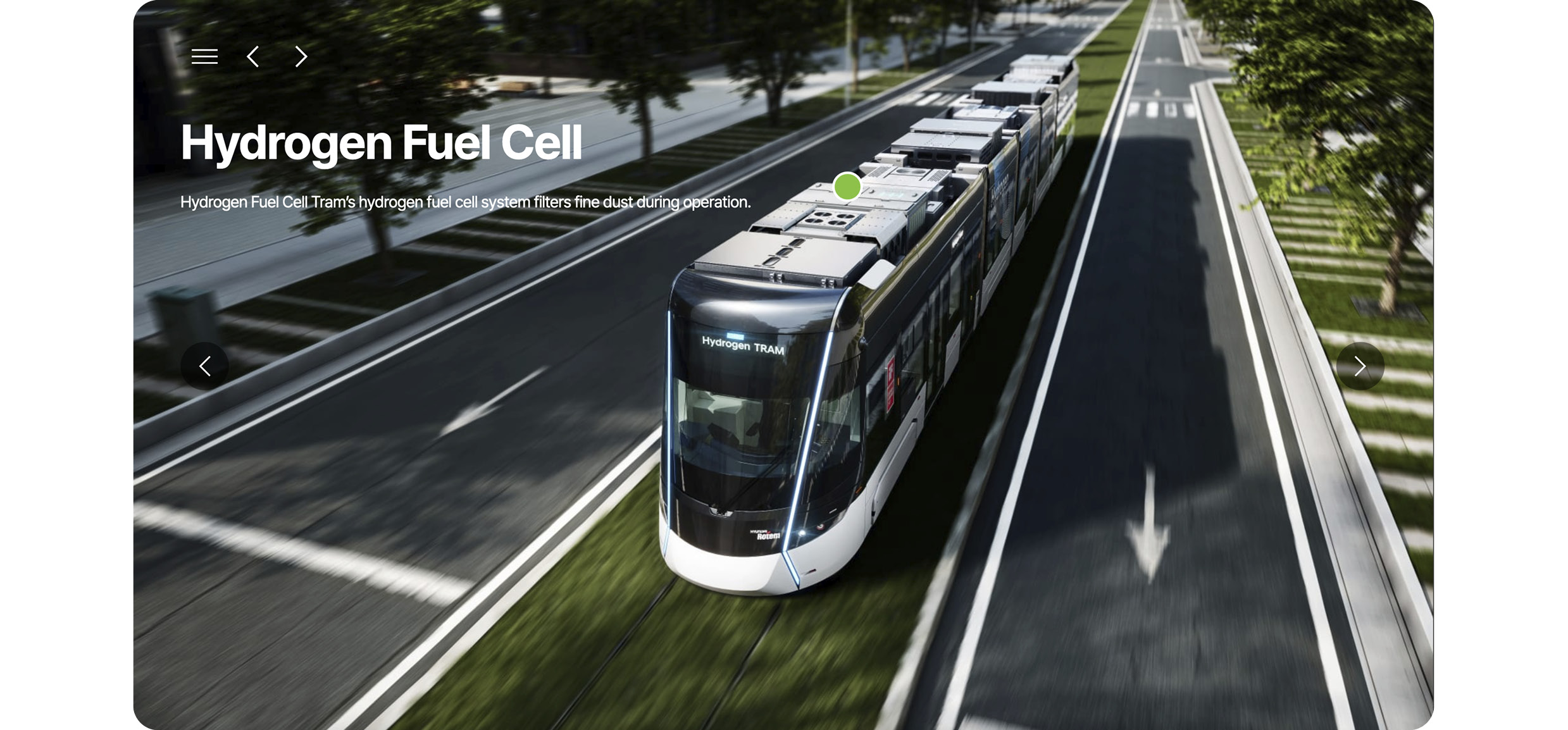 Hydrogen fuel cell tram is running