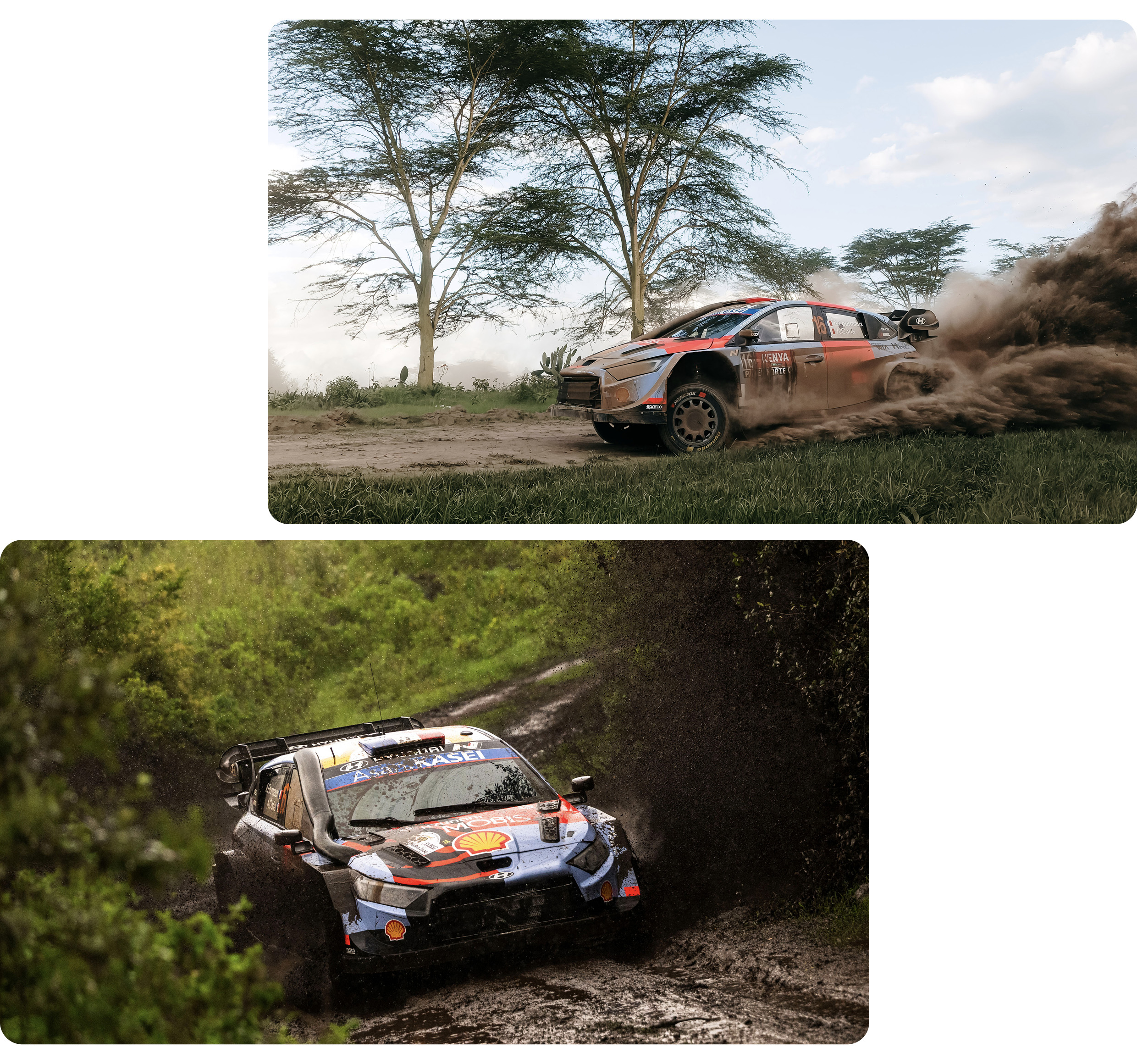 i20N Rally 1 race car passing through waterhole