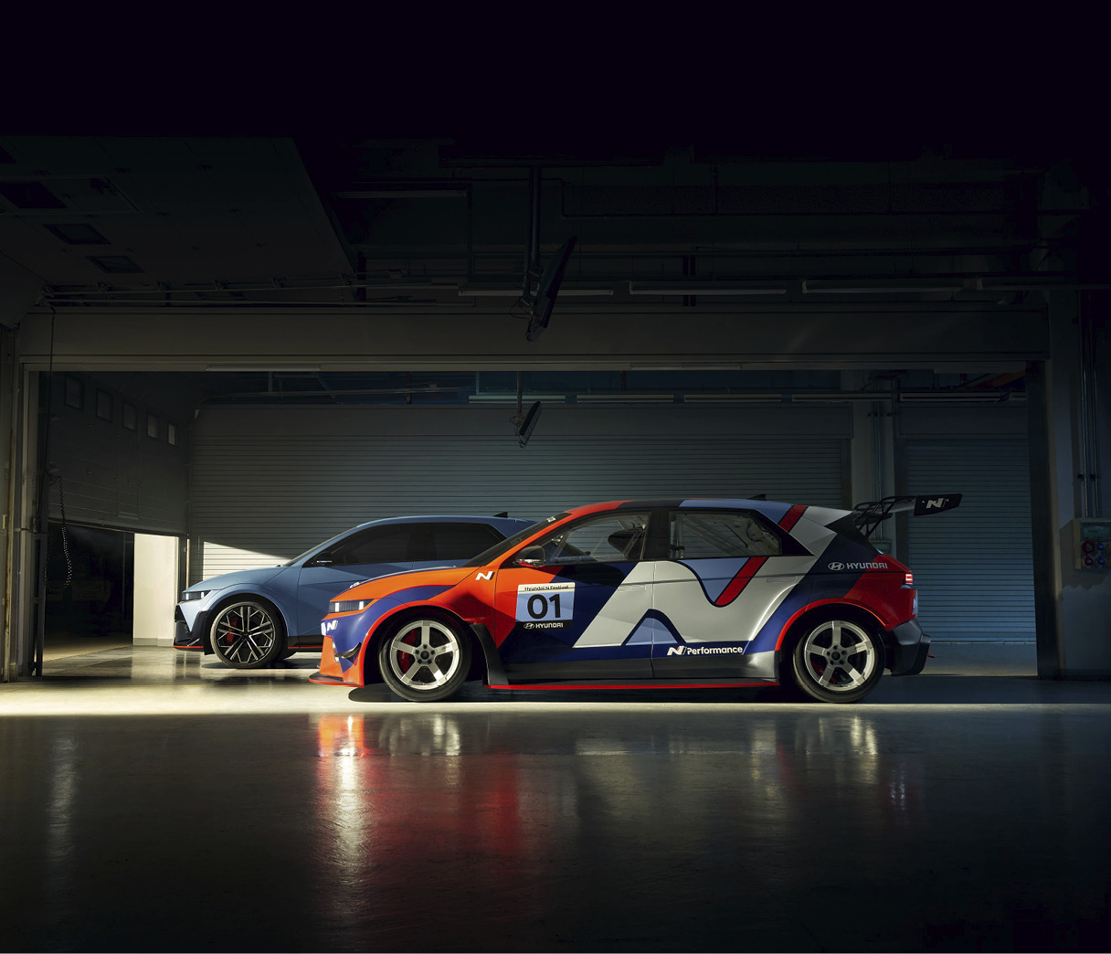 현대자동차가 국내 N 페스티벌을 위해 선보인 아이오닉 5 N eN1 컵 카의 모습