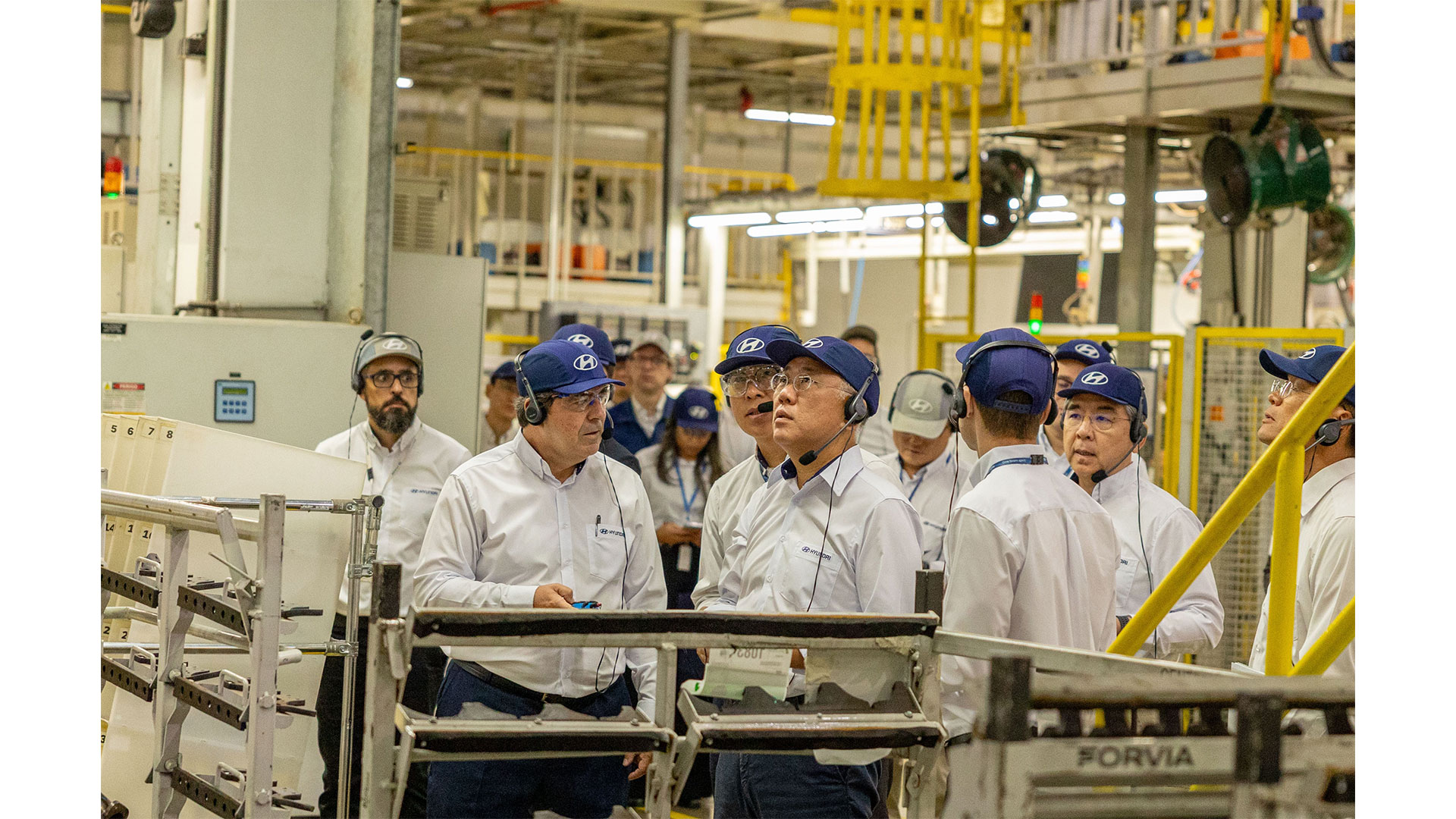 Hyundai Motor Group Chairman Euisun Chung surveying the site in Brazil
