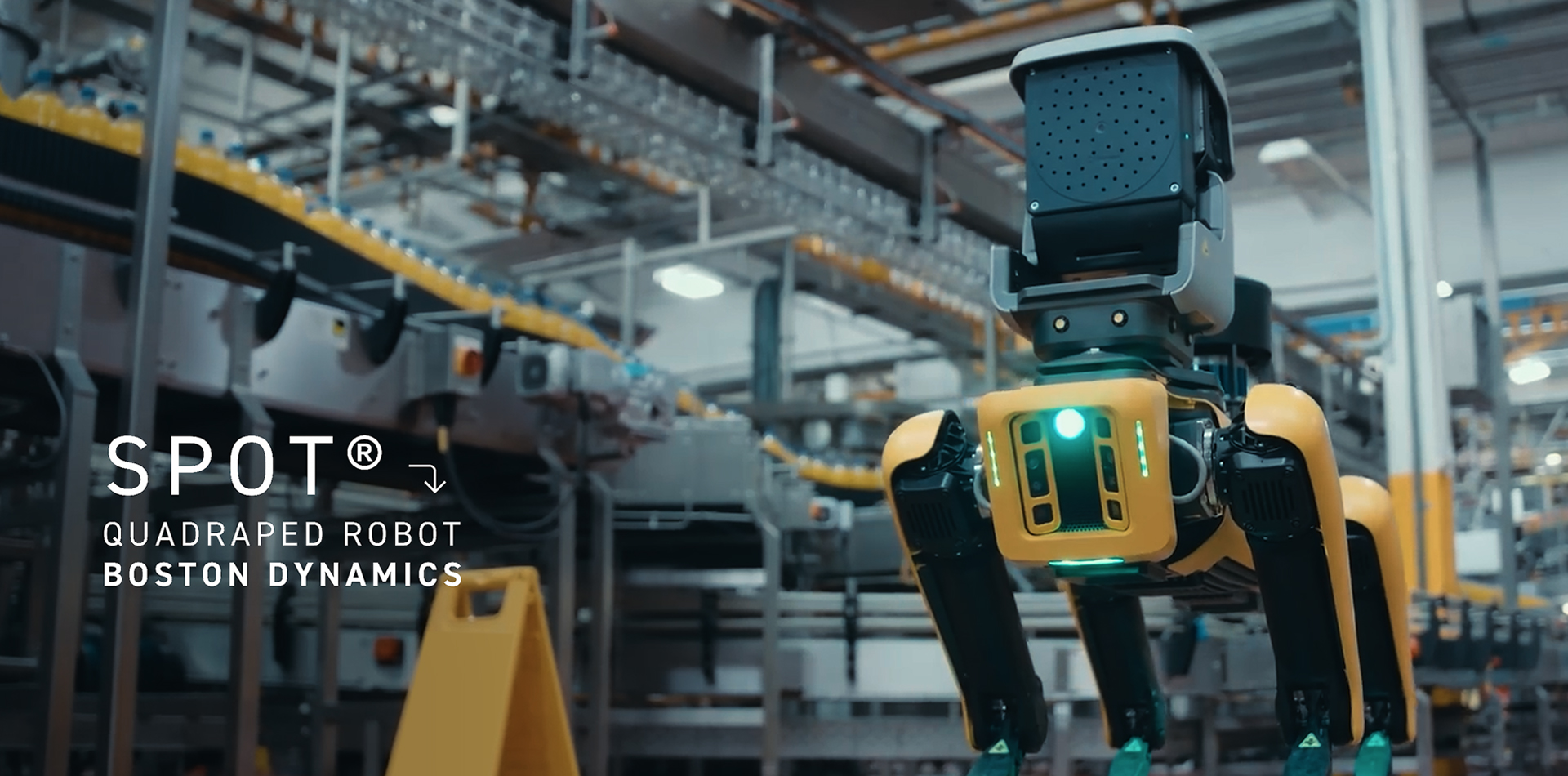 Boston Dynamics robot Spot working at an industrial site