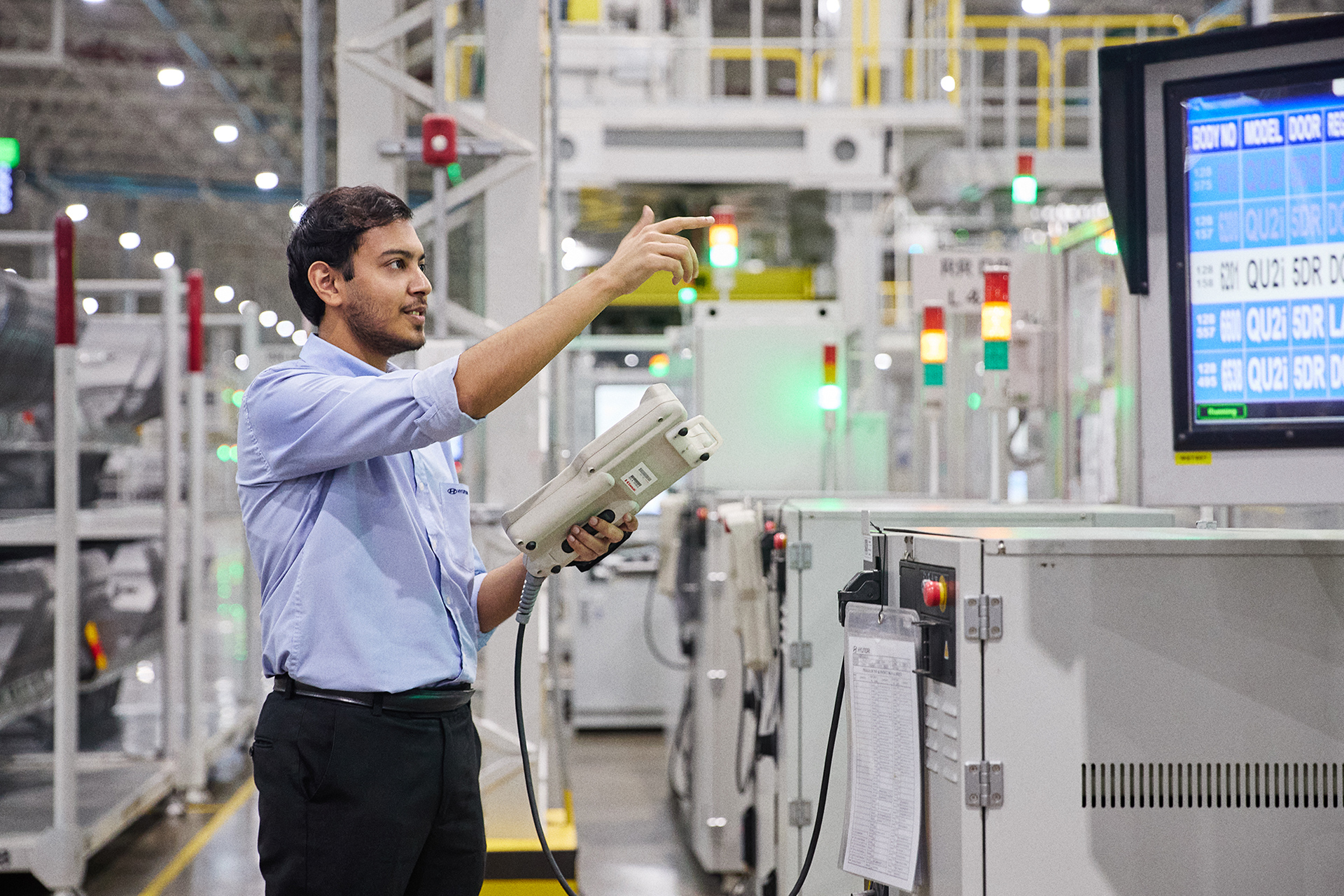Dheeraj Agrawal, Engineer at Hyundai Motor India Limited, working at an automotive manufacturing plant
