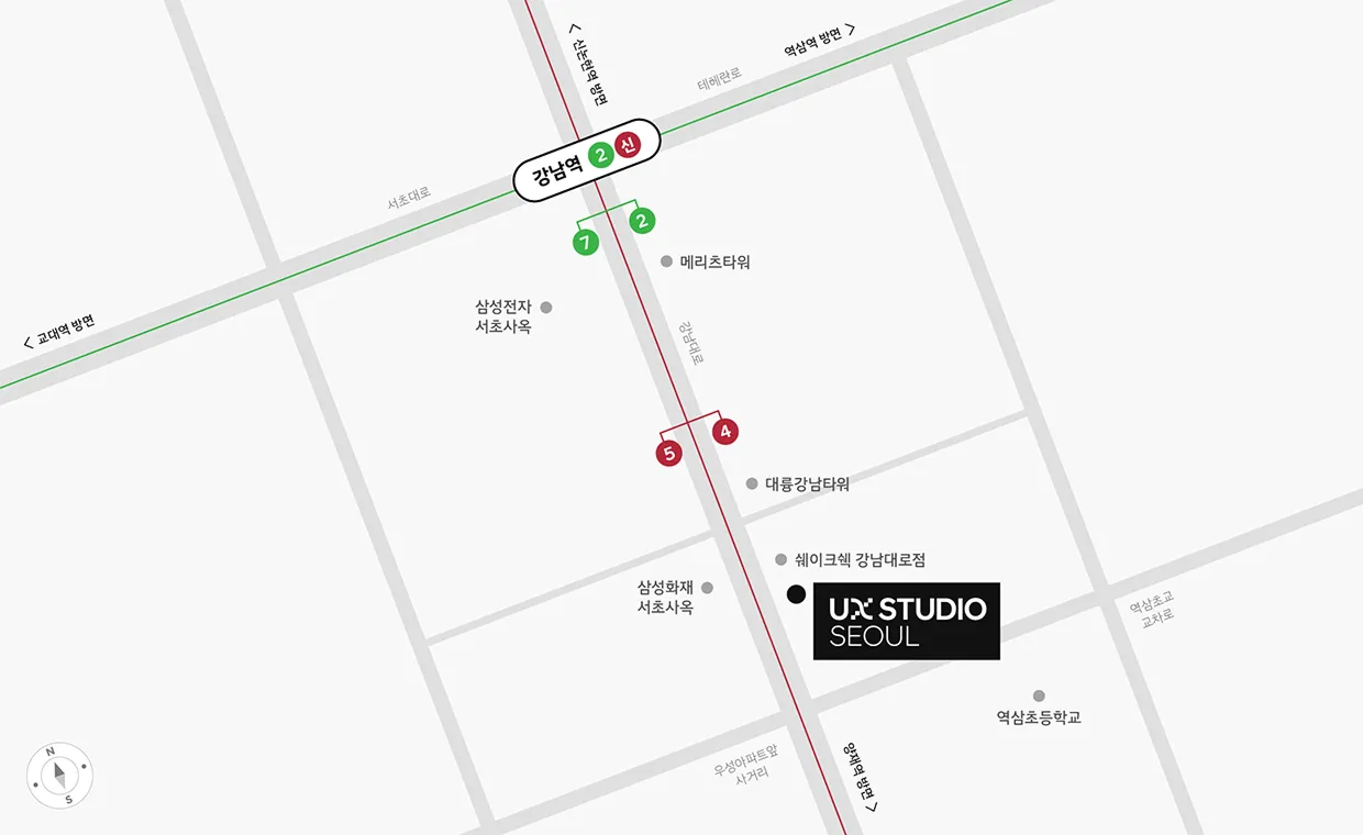 강남역 4번 출구 근처 약도